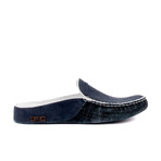 Men's Leather Suede Slip On Loafers // Navy Blue (Euro: 45)