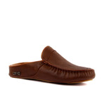 Men's Wafflle Texturized Leather Slip On Loafers // Dark Brown (Euro: 41)