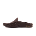 Men's Leather Diamond Texturized Slip On Loafers // Brown (Euro: 43)