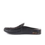 Men's Crock Suede Leather Texturized Slip On Loafers // Black (Euro: 43)