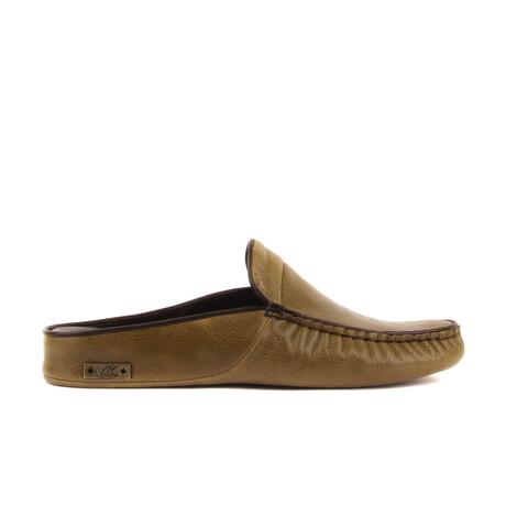 Men's Leather Slip On Loafers // Green (Euro: 40)