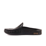 Men's Croc Texturized Leather Slip On Loafers // Black (Euro: 43)