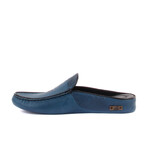 Men's Leather Slip On w/ Embroidered Anchor Loafers // Dark Blue (Euro: 41)