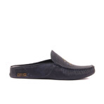 Men's Leather Slip On w/ Embroidered Anchor Loafers // Dark Gray (Euro: 41)