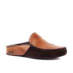 Men's Leather Suede Slip On Loafers // Tan + Brown (Euro: 40)