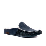 Men's Leather Suede Slip On Loafers // Navy Blue (Euro: 44)