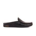 Men's Croc Texturized Leather Slip On Loafers // Black (Euro: 41)