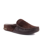 Men's Leather Suede Slip On Loafers // Dark Brown (Euro: 44)