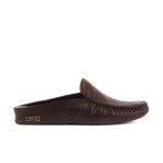 Men's Leather Diamond Texturized Slip On Loafers // Brown (Euro: 41)