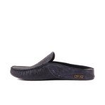 Men's Leather Slip On w/ Embroidered Anchor Loafers // Dark Gray (Euro: 41)