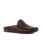 Men's Leather Diamond Texturized Slip On Loafers // Brown (Euro: 40)