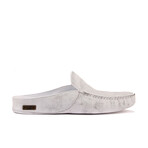 Men's Crack Texturized Leather Slip On Loafers // White (Euro: 43)