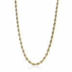 Gold Plated Stainless Steel 3mm Rope Chain // Gold (20")