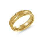 Gold Plated Stainless Steel Hammered Centre Ring // Gold (7)