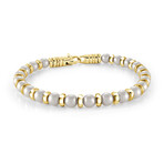 Gold Plated Stainless Steel Stoppers + Swarovski Pearls Bracelet // Gold (7.25")