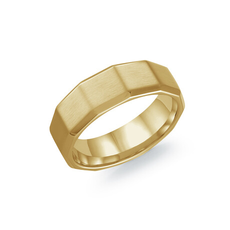 Gold Plated Stainless Steel Brushed Polished Ring // Gold (8)