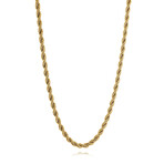 Gold Plated Stainless Steel 5mm Polished Rope Chain // Gold (24")