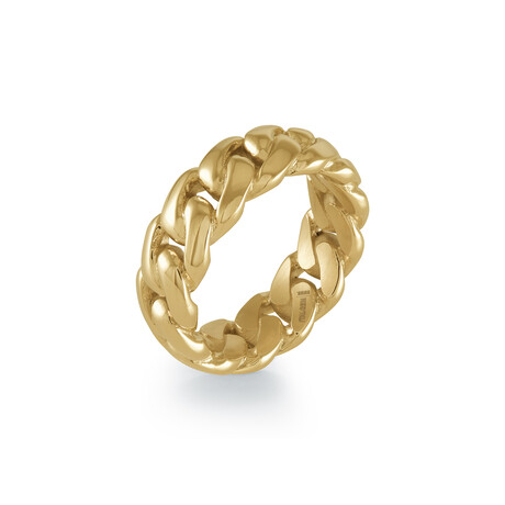 Gold Plated Stainless Steel Cuban Ring // Gold (6)