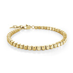 7.7" Gold Plated Stainless Steel Cubic Shaped Bracelet // Gold