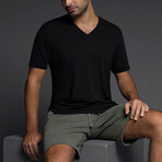 High Twist V-Neck T-Shirt // Black (S)