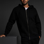 Dual Layer Zip Hoodie // Black (XL)