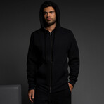 Dual Layer Zip Hoodie // Black (XL)