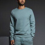 Dual Layer Crewneck Sweatshirt // Dusty Blue (S)