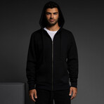 Dual Layer Zip Hoodie // Black (L)