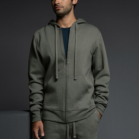 Dual Layer Zip Hoodie // Gunmetal (S)