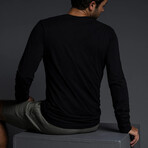 Long Sleeve Crewneck T-Shirt // Black (2XL)