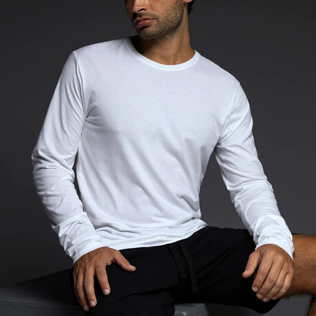 Long Sleeve Crewneck T-Shirt // White (S)