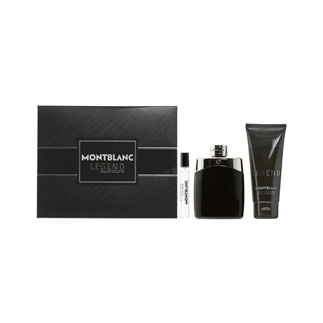 Men's Fragrance Gift Set // Mont Blanc // Legend Mens Set // 3.3 oz EDT Spray + 3.3 oz Shower Gel + .25 oz Mini // Set