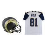 Torry Holt Signed Rams Jersey  & Torry Holt Signed Rams Mini Helmet