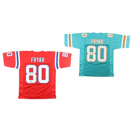 Irving Fryar Signed Dolphins Jersey & Irving Fryar Signed Patriots Jersey