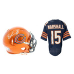 Brandon Marshall Signed Bears Jersey  & Brandon Marshall Signed Bears Flash Alternate Speed Mini Helmet