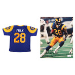 Marshall Faulk Signed Rams Jersey & Marshall Faulk Signed Rams 8x10 Photo