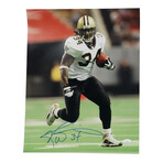 Ricky Williams Signed Saints Jersey, Ricky Williams Signed Saints 11x14 Photo, Ricky Williams Signed Saints Lunar Eclipse Alternate Speed Mini Helmet, & Ricky Williams Signed Saints Logo Football