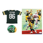 Antonio Freeman Signed Packers Jersey, Antonio Freeman & Andre Rison Signed Packers 8x10 Photo, & Antonio Freeman Signed Packers Flash Alternate Speed Mini Helmet