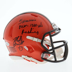 Mike Pruitt Signed Browns Jersey, Mike Pruitt Signed Browns Speed Mini Helmet, & Leroy Kelly Signed Browns 16x20 Photo