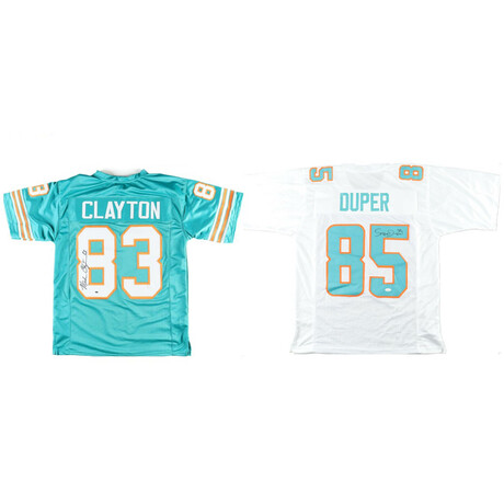 Mark "Super" Duper Signed Dolphins Jersey & Mark Clayton Signed Dolphins Jersey