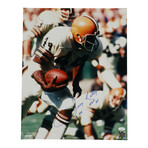 Mike Pruitt Signed Browns Jersey, Mike Pruitt Signed Browns Speed Mini Helmet, & Leroy Kelly Signed Browns 16x20 Photo