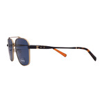 Shinola // Men´s Pilot Sunglasses // Satin Gold Gunmetal + Blue Lenses