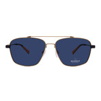 Shinola // Men´s Pilot Sunglasses // Satin Gold Gunmetal + Blue Lenses