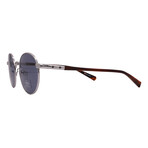 Shinola // Men´s Round Sunglasses // Silver Brown + Blue Lenses