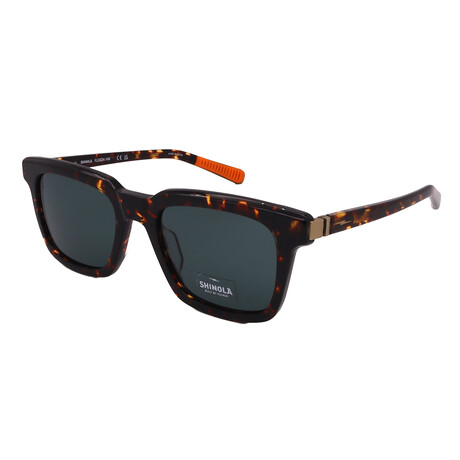 Shinola // Men´s  Square Sunglasses // Dark Havana + Green