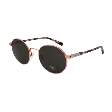 Shinola // Men´s Round Sunglasses // Rose Gold + Green Lenses