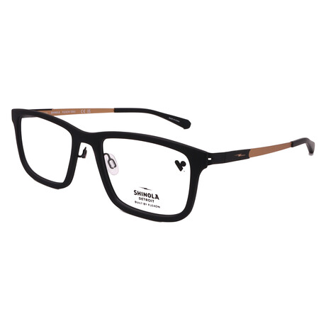 Shinola // Men´s Square Optical Glasses  // Matte Black + Clear Demo Lenses