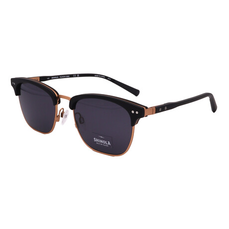 Shinola // Men´s Square Sunglasses // Matte Black Gold + Grey  Lenses