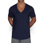 Perfect Pima Relaxed Deep V-Neck T-Shirt // Nathan Navy (S)