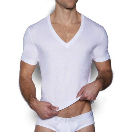 Core Deep V-Neck T-Shirt // White (XS)